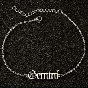 Silver Gemini Zodiac Bracelet/Anklet